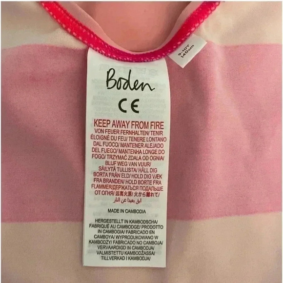 Boden Girls Stripes Criss Cross Back One Piece Bathing Swimming Suit SZ 9/10 - Picture 7 of 9